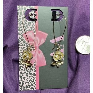 // Rhinestone Rose Earrings